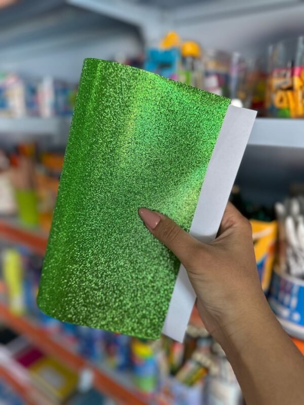 Papel Glitter Verde 180g A4 – OFFPAPER