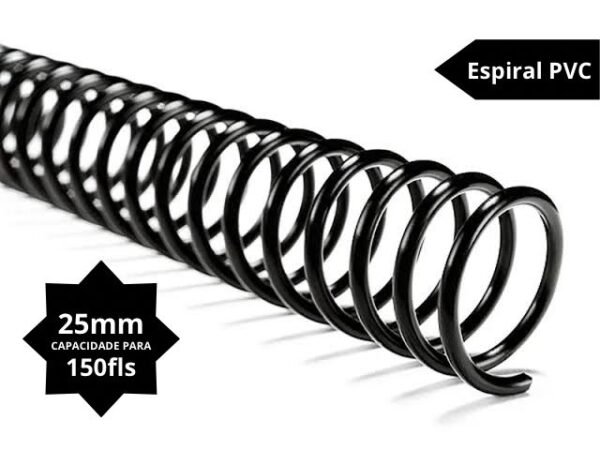 Espiral PVC – 25mm – PRETO