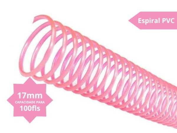 Espiral PVC – 17mm – ROSA TRANSLÚCIDO