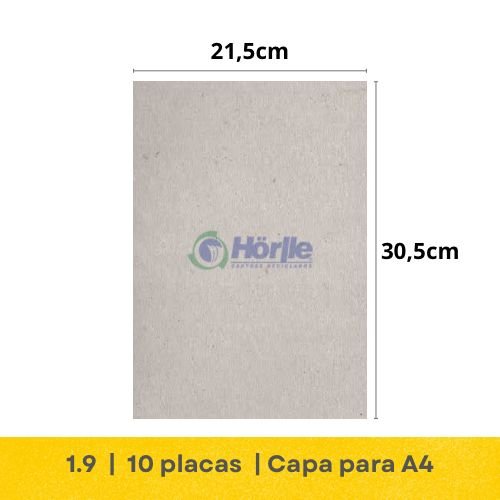 Papelão Cinza Horlle – 1.9 – A4 21,5x30,5cm / 10 placas