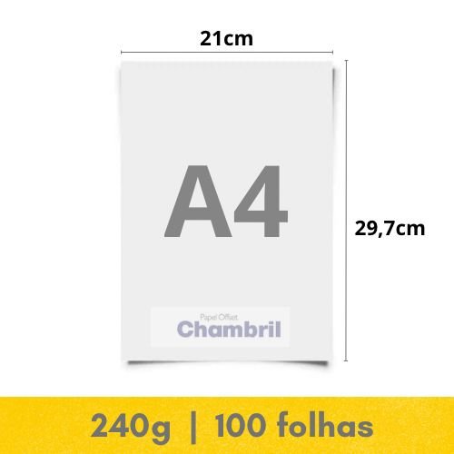 Papel Offset – A4 – 240g – 100fls