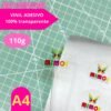 Adesivo Vinil 100% Transparente (para impressão) A4 110g