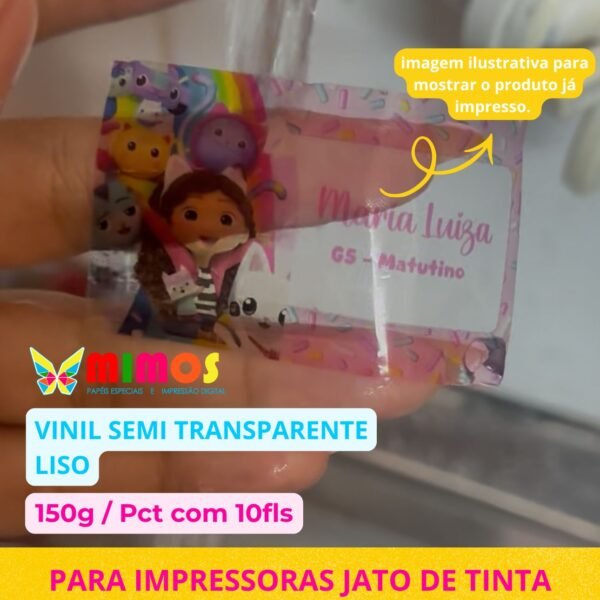 Adesivo Vinil Imprimivel Semi Transparente A4 150g 10fls