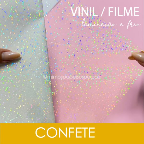 Vinil para Laminação à Frio – HOLOGRÁFICO CONFETE (5fls)