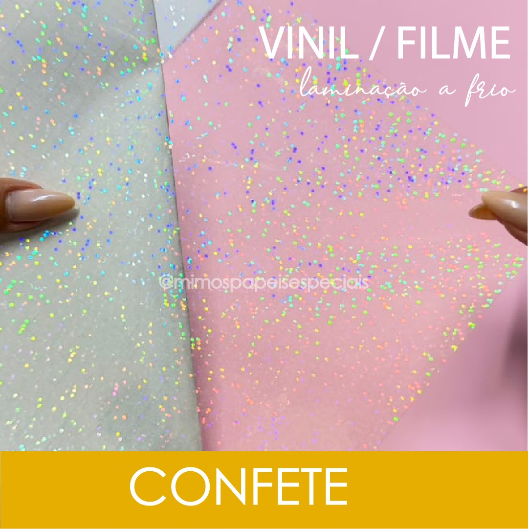 Vinil para Laminação à Frio – HOLOGRÁFICO CONFETE (5fls)