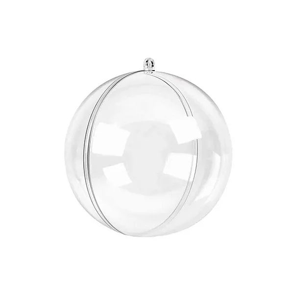 Esfera Acrílica / Bola de Natal Transparente - 6,5cm (10un)