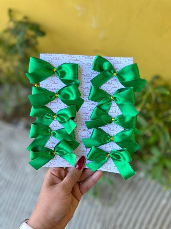 Lacinhos Prontos Cetim Verde - Tam. P (10un)