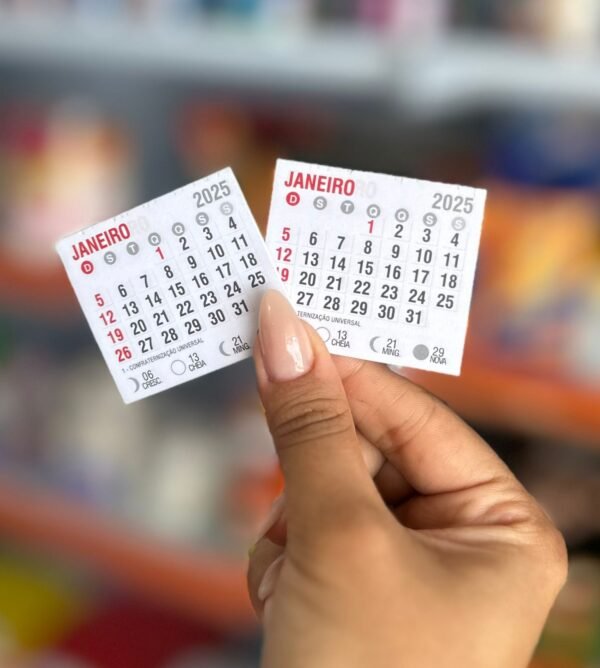 Mini Calendário 2025 - 5x4cm