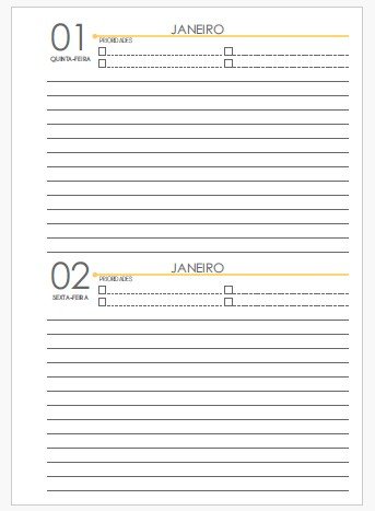Miolo Impresso Agenda Clássica 2026 – A5 (2DPP) 90g (AMARELO)