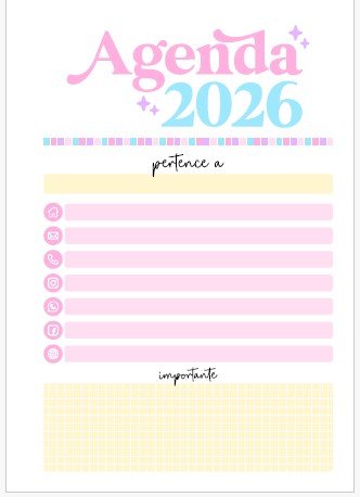 Miolo Impresso Agenda CANDY 2026 – A5 (1DPP) 75g