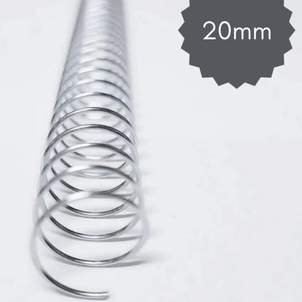 Espiral de Aço Metálico – 20MM PRATA