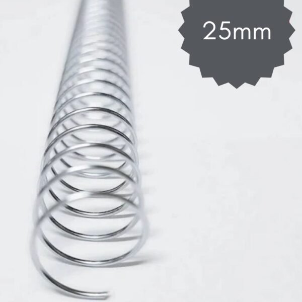 Espiral de Aço Metálico – 25MM PRATA