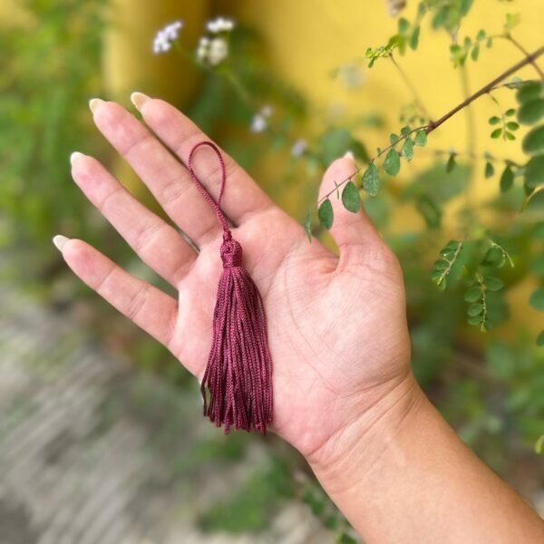 Pingente de Tassel – 7cm (COR BORDÔ) Pacote com 10un