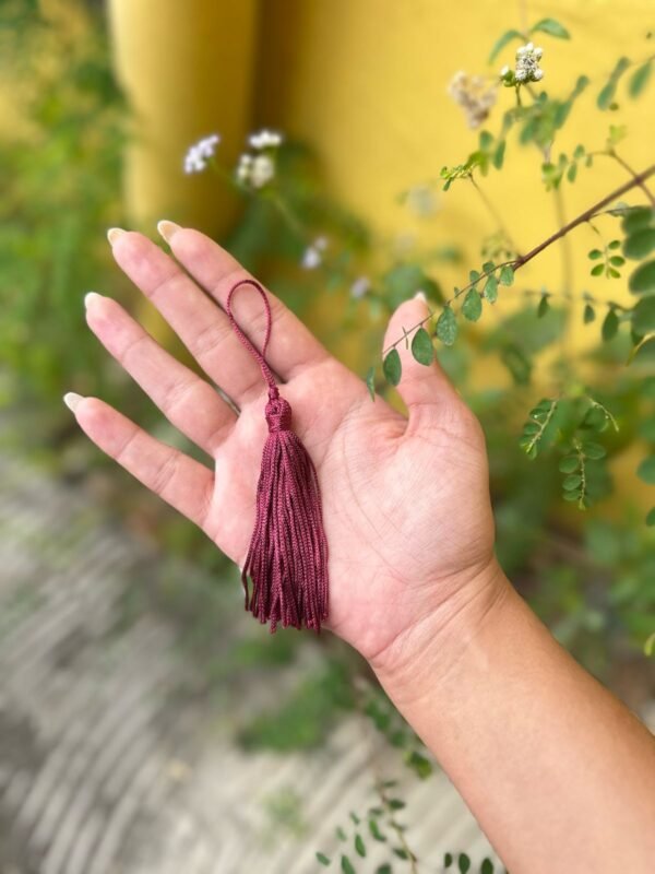 Pingente de Tassel – 7cm (COR BORDÔ) Pacote com 10un