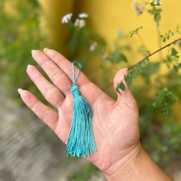 Pingente de Tassel – 7cm (COR TIFFANY) Pacote com 10un