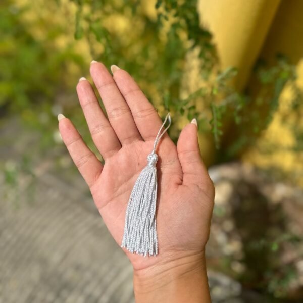 Pingente de Tassel – 7cm (COR CINZA) Pacote com 10un