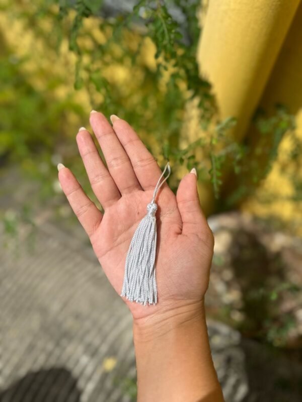 Pingente de Tassel – 7cm (COR CINZA) Pacote com 10un