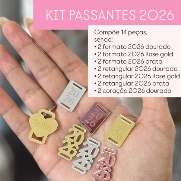 KIT Passantes 2026 – DOURADO - 14 peças