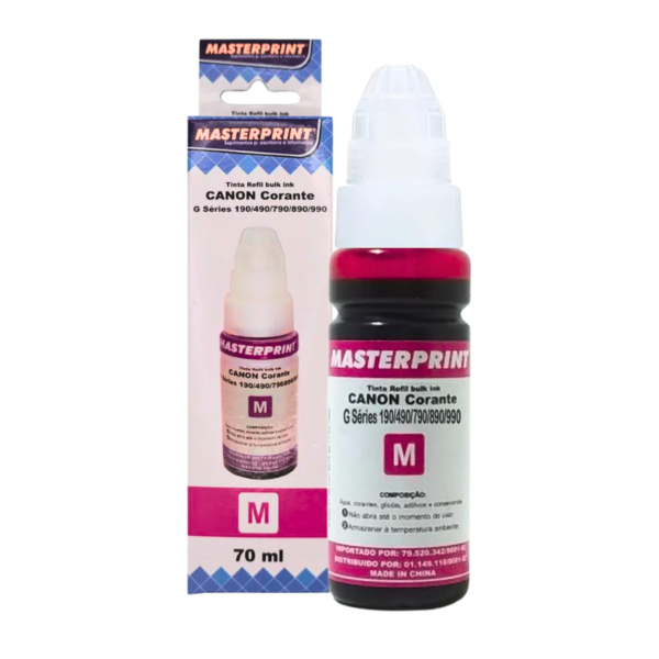 Refil Tinta Corante Masterprint – COR MAGENTA – Compatível CANON SERIES G