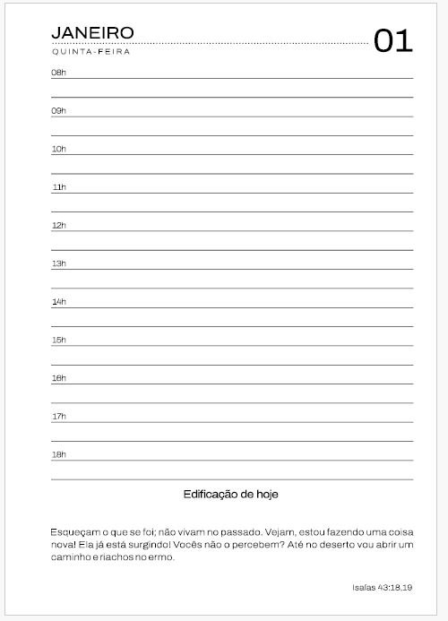 Miolo Impresso Agenda EDIFICANTE – A5 (1DPP) 75g (PRETO E BRANCO) - Imagem 7