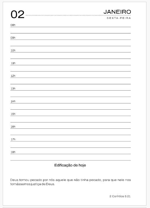 Miolo Impresso Agenda EDIFICANTE – A5 (1DPP) 75g (PRETO E BRANCO) - Imagem 8