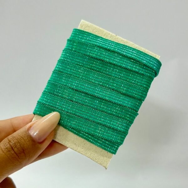 Elástico Chato Lurex 7mm – COR JADE (2 metros)