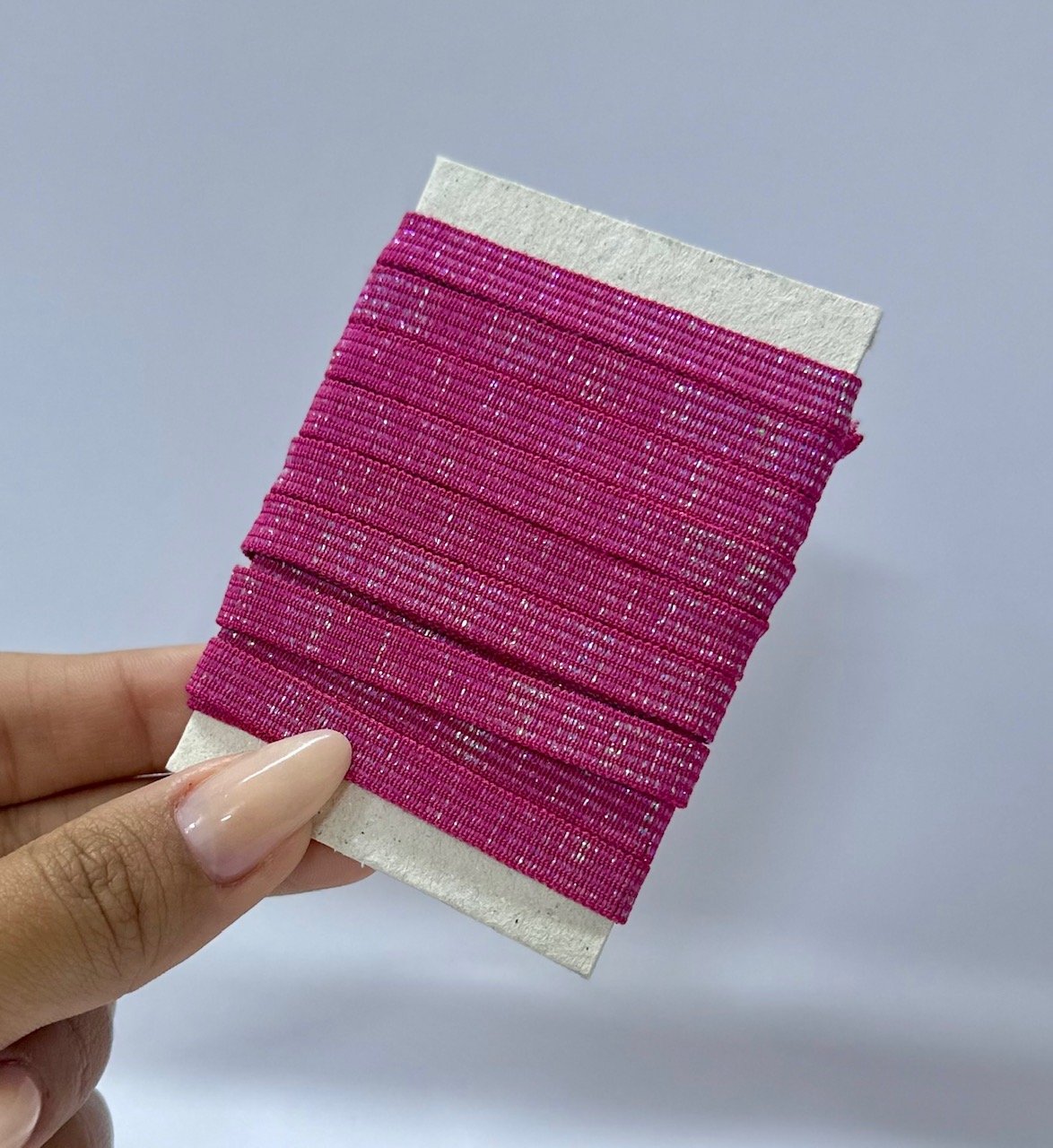 Elástico Chato Lurex 7mm – COR FUCSIA (2 metros)