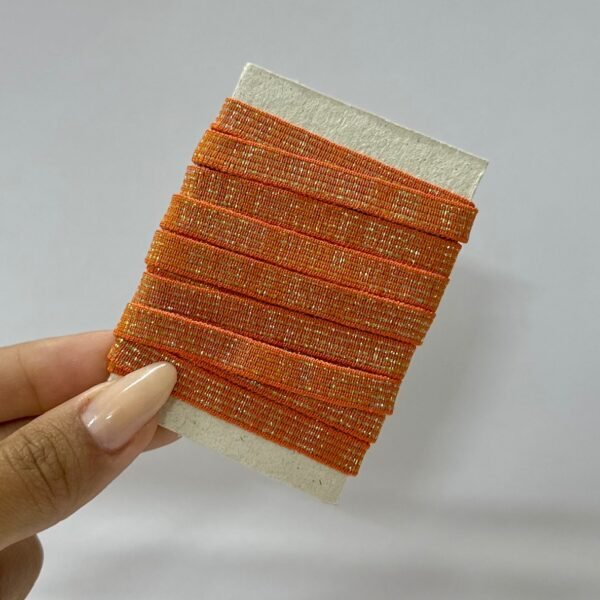 Elástico Chato Lurex 7mm – COR LARANJA (2 metros)