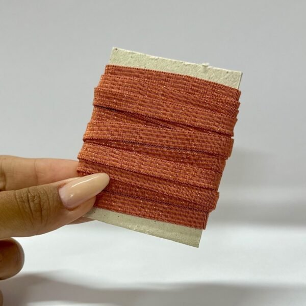 Elástico Chato Lurex 7mm – COR COBRE (2 metros)