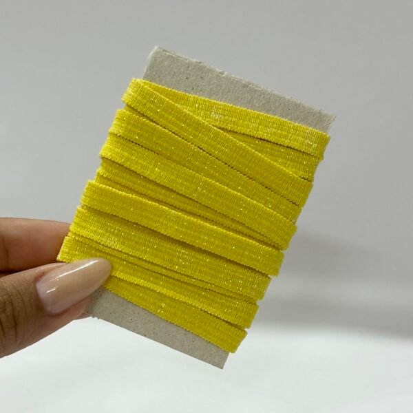 Elástico Chato Lurex 7mm – COR AMARELO (2 metros)