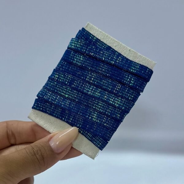 Elástico Chato Lurex 7mm – COR AZUL MARINHO (1 metro e meio)