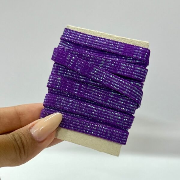 Elástico Chato Lurex 7mm – COR ROXO (2 metros)