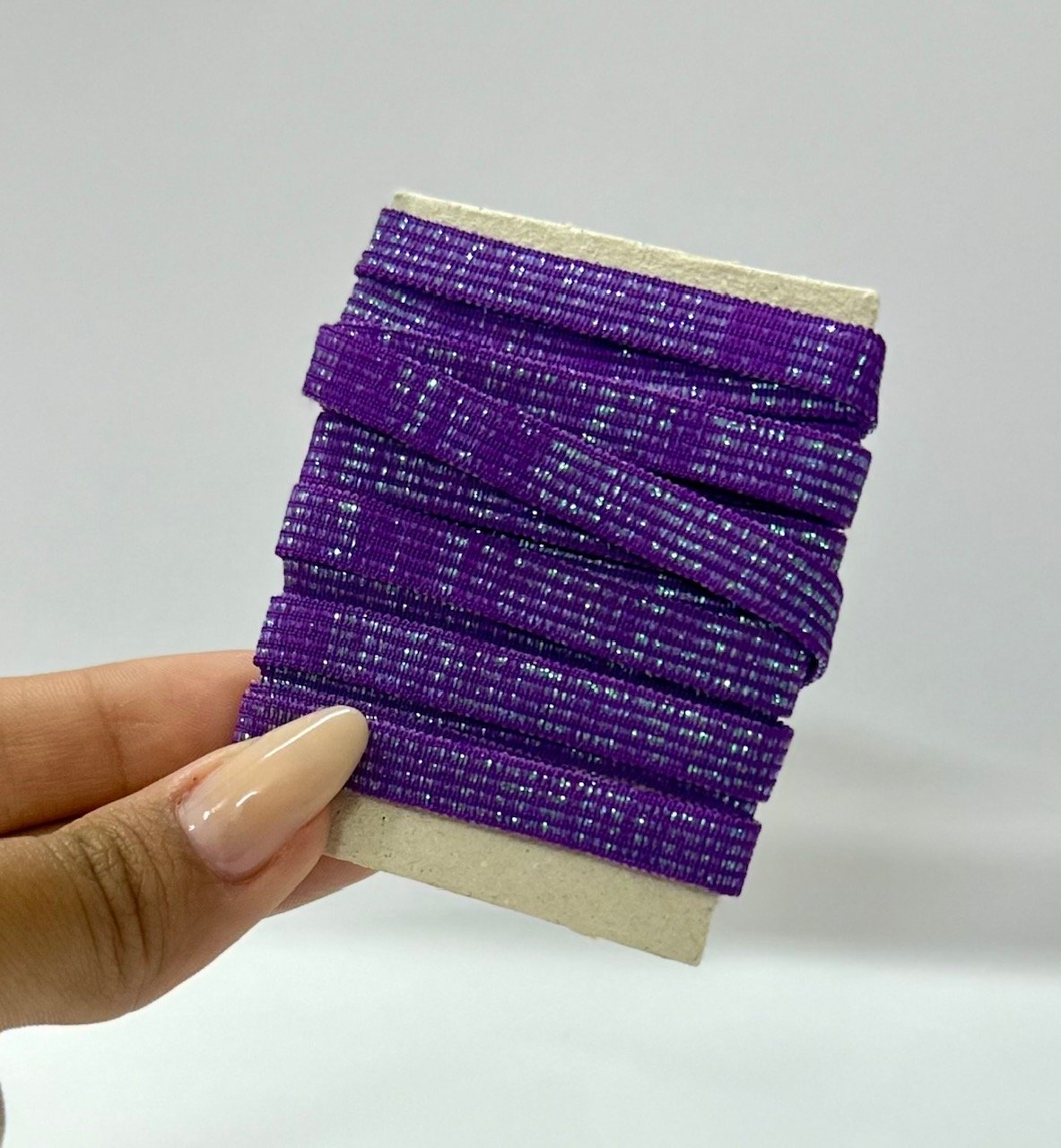 Elástico Chato Lurex 7mm – COR ROXO (2 metros)