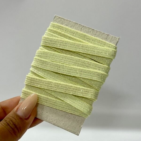 Elástico Chato Lurex 7mm – COR AMARELO CANDY (2 metros)