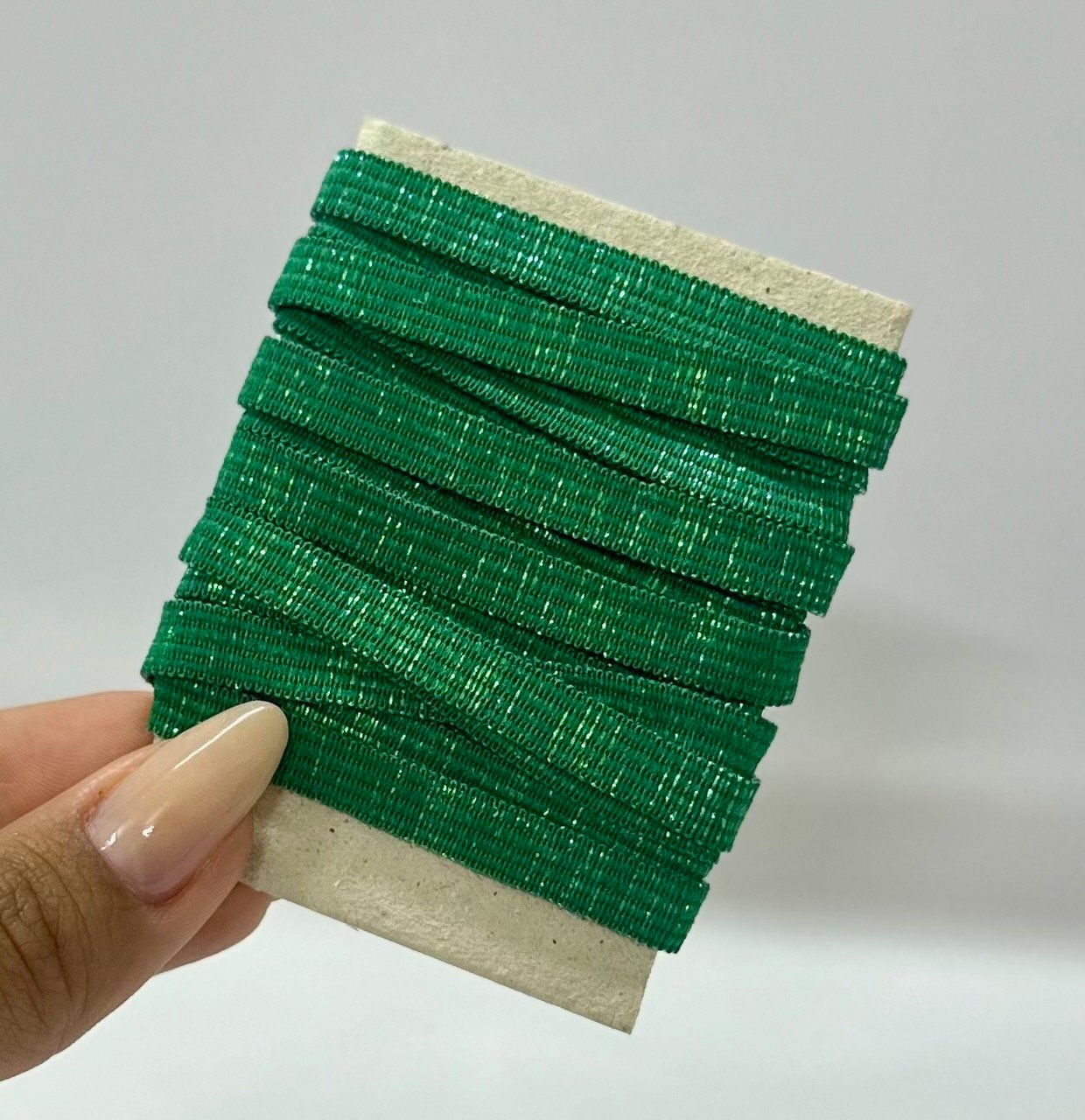 Elástico Chato Lurex 7mm – COR VERDE BANDEIRA (2 metros)