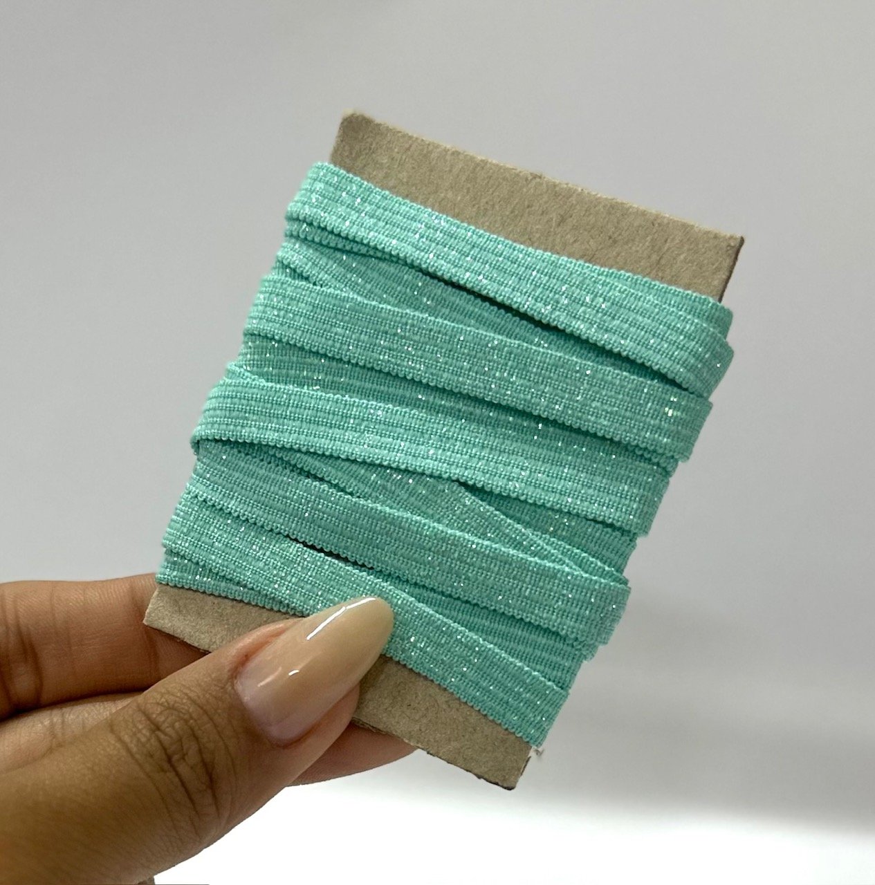 Elástico Chato Lurex 7mm - COR VERDE CANDY (2 metros)