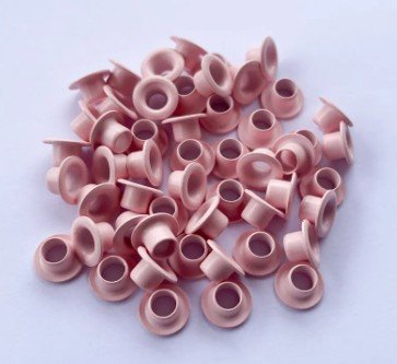 Ilhós Alumínio (Nº 54) – Cor Rosa Claro (Aprox. 100 unidades