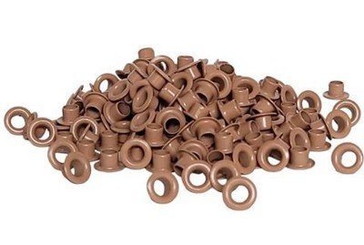 Ilhós Alumínio (Nº 54) – Cor Marrom Claro (Aprox. 100 unidades)