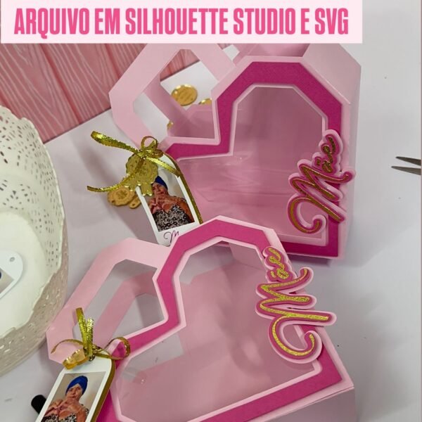 ARQUIVO SACOLA CORAÇÃO - SILHOUETTE E SVG
