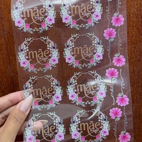 DTF UV Adesivo - CARTELA A5 - DIA DAS MÃES Floral