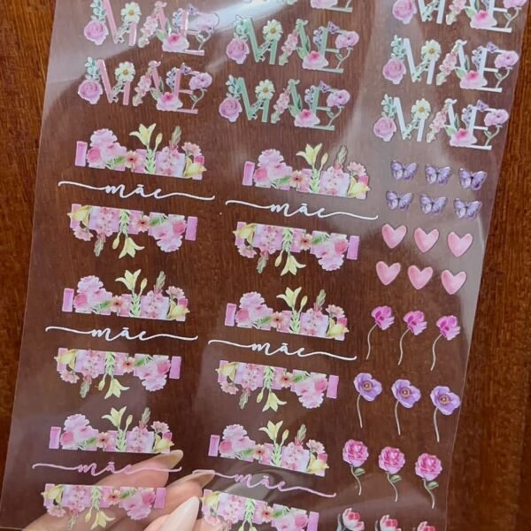 DTF UV Adesivo - CARTELA A5 - DIA DAS MÃES