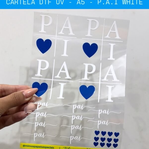 DTF UV Adesivo - CARTELA A5 - P.A.I WHITE