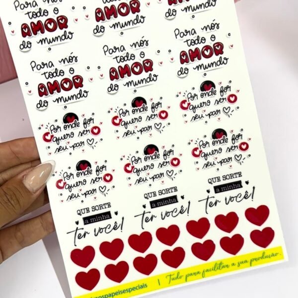 DTF UV Adesivo Dia dos Namorados 02 - CARTELA A5
