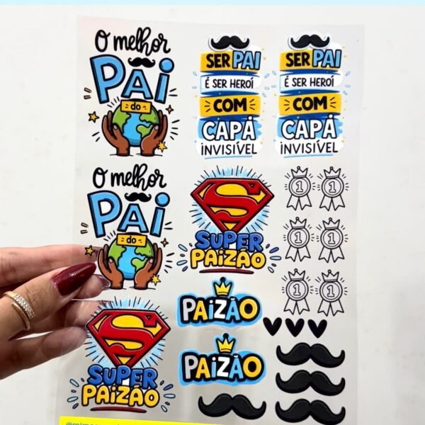 DTF UV Adesivo Dia dos Pais 02 - CARTELA A5