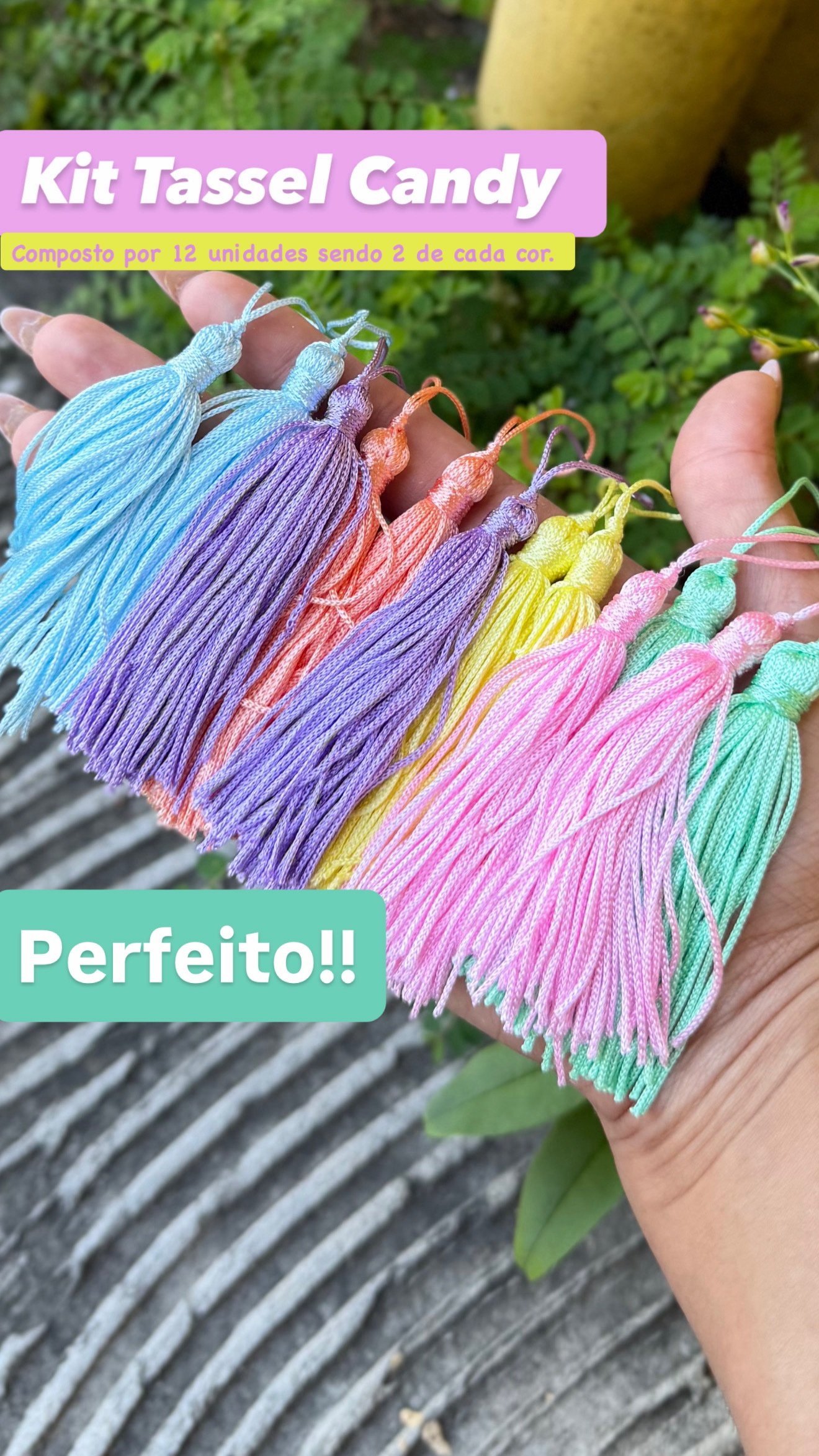 KIT PINGENTE TASSEL CANDY - 12 UNIDADES