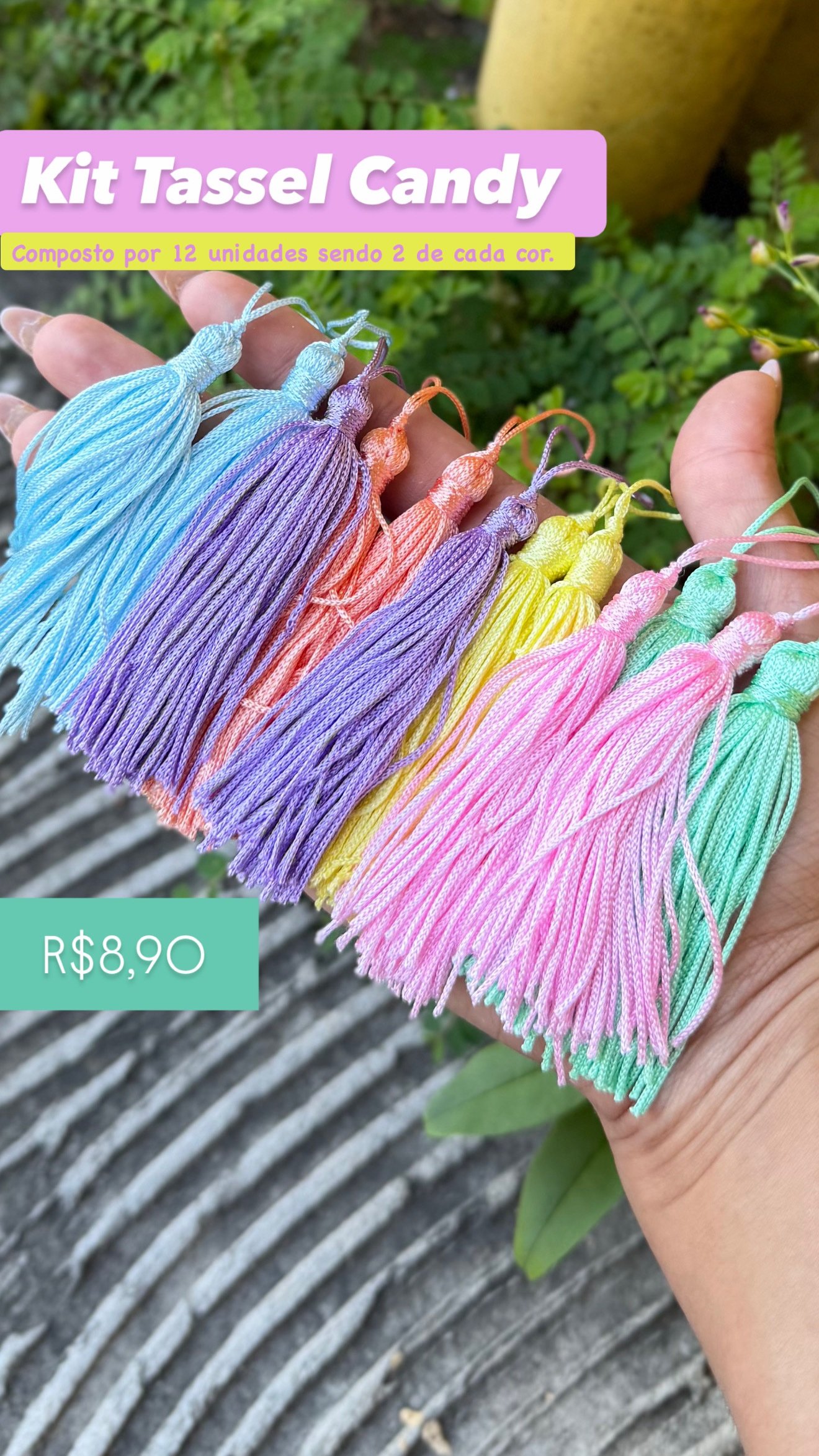 KIT PINGENTE TASSEL CANDY - 12 UNIDADES - Imagem 2