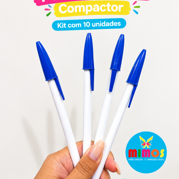 CANETA PERSONALIZÁVEL COMPACTOR - KIT COM 10 UND