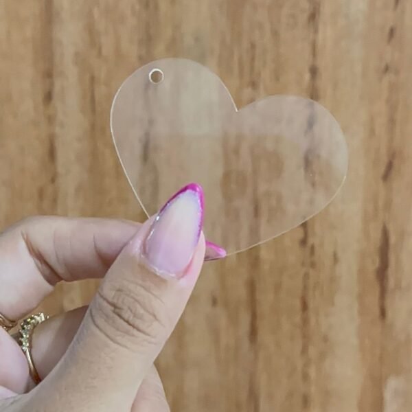 Base Acrílica para Chaveiro Coração 4,5cm – 5 unidades