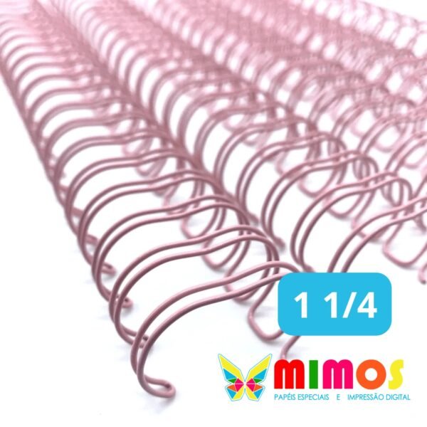 Wire-O -1 1/4 – 2×1 – 23 anéis – ROSA BEBE