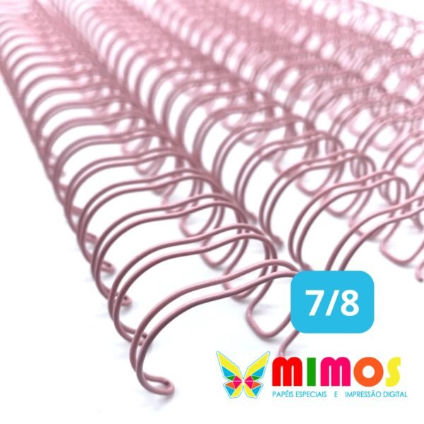 Wire-O – 7/8 – 2×1 – 23 anéis – ROSA BEBÊ